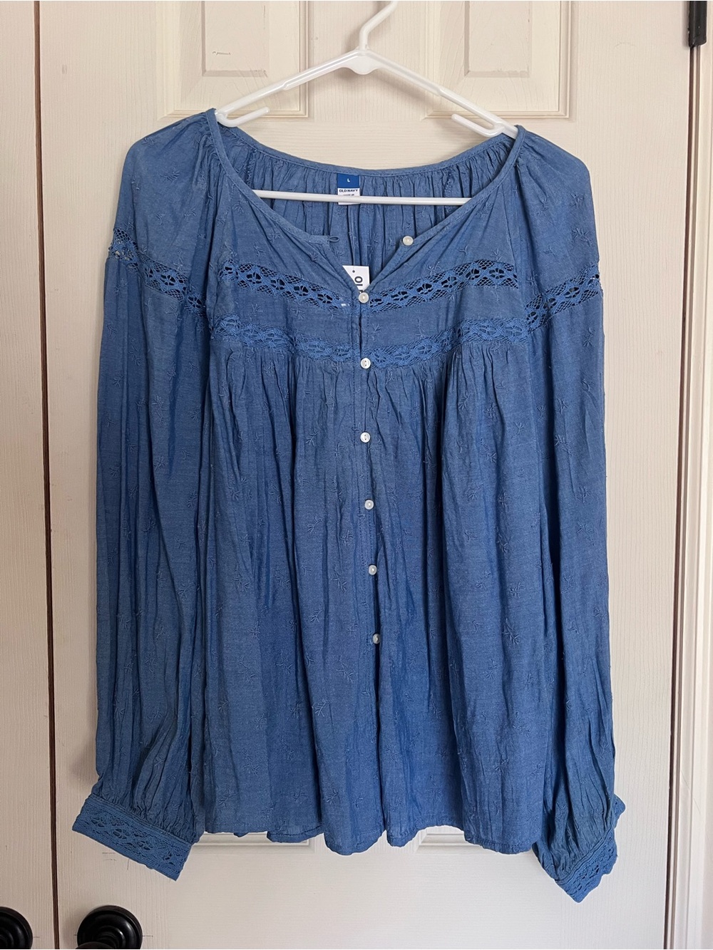 Old Navy Blue Button-Front Blouse